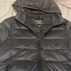 Abercrombie and Fitch black lightweight packable puffer